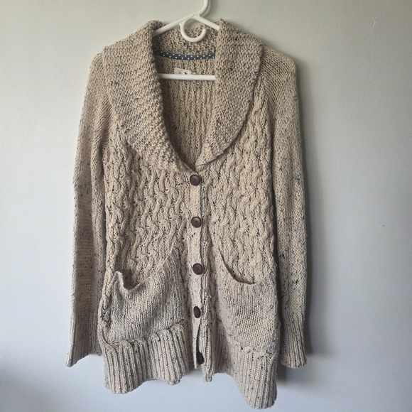 Isabella Sinclair Sweaters - Isabella Sinclair Chunky Knit Cardigan Shawl Collar Cozy Cottage Core Sweater